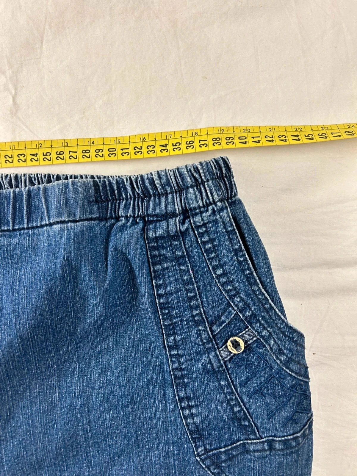 Jeans curtos azuis estilo vintage retrô tamanho 40 – photo 8